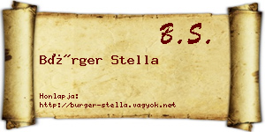 Bürger Stella névjegykártya